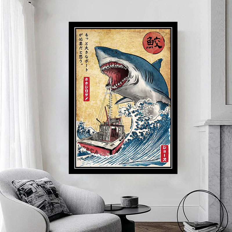 Jaws Posters  Shark Canvas Pai - огляд і ціна Sustainable Living Eco Friendly
